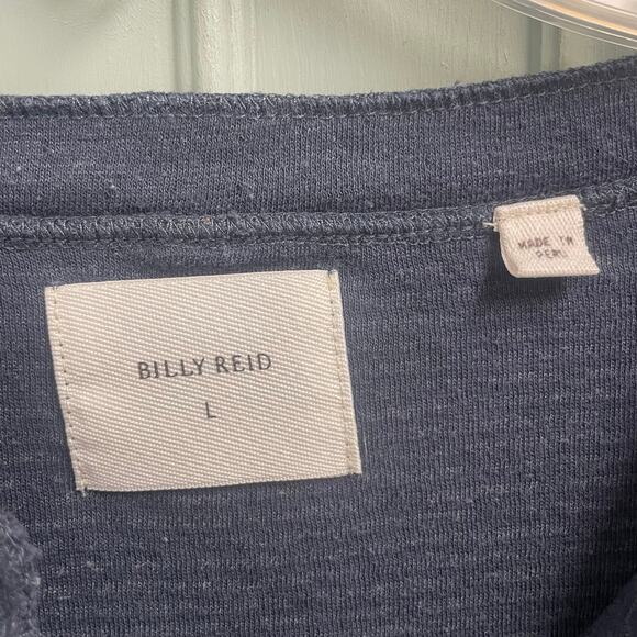 Billy Reid Mens Henley Long Sleeve Blue Size Large Cotton Blend Casual - Picture 2 of 5